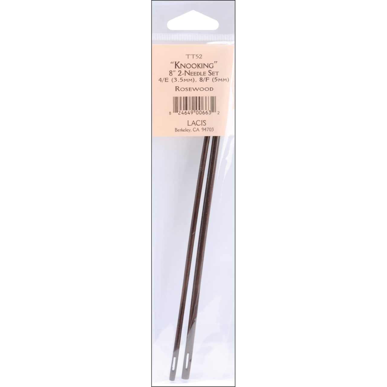 Lacis 8&#x27;&#x27; Knooking Rosewood Needles, 2ct.